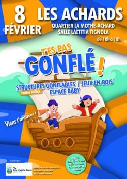 T'es pas gonflé - journée structures gonflables - apel la source les achards - activité enfants - sortie enfants - activité indoor à l'intérieur vendee idée de sortie enfants